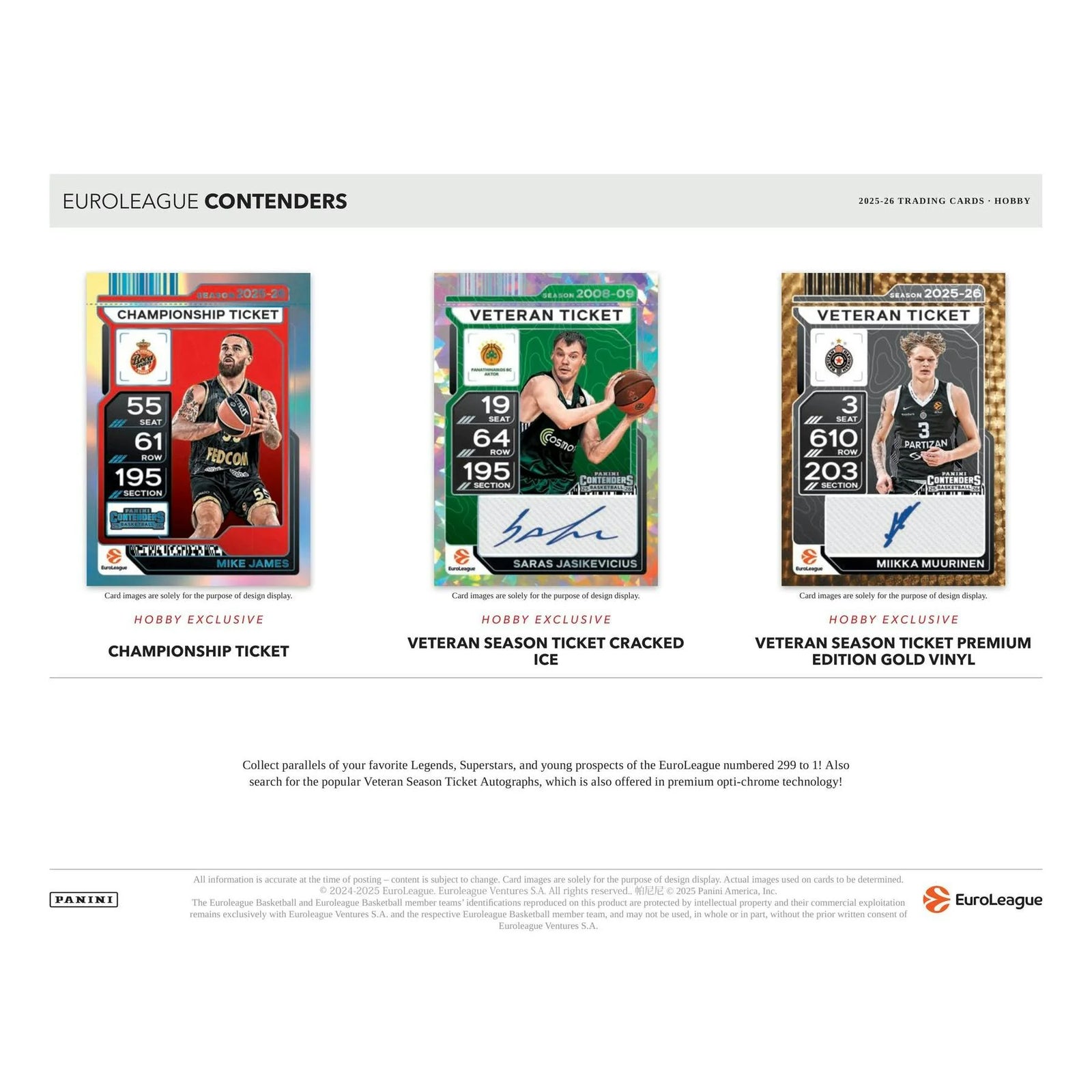 DRAFT - 2025/26 Panini Contenders EuroLeague Basketball Hobby Box $79.95 $74.95 Add to Cart