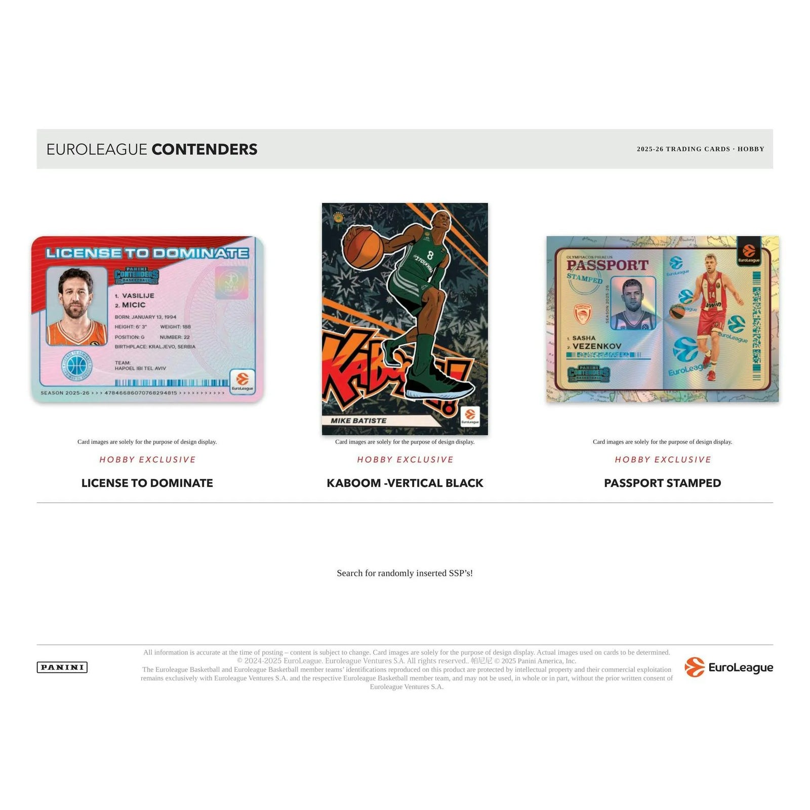 DRAFT - 2025/26 Panini Contenders EuroLeague Basketball Hobby Box $79.95 $74.95 Add to Cart