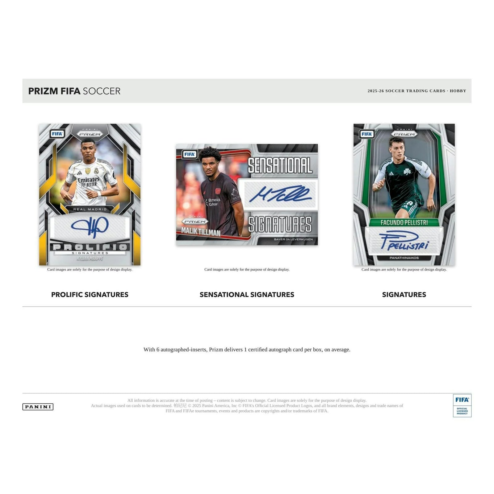 DRAFT - New 2025/26 Panini Prizm FIFA Soccer Hobby 12-Box Case