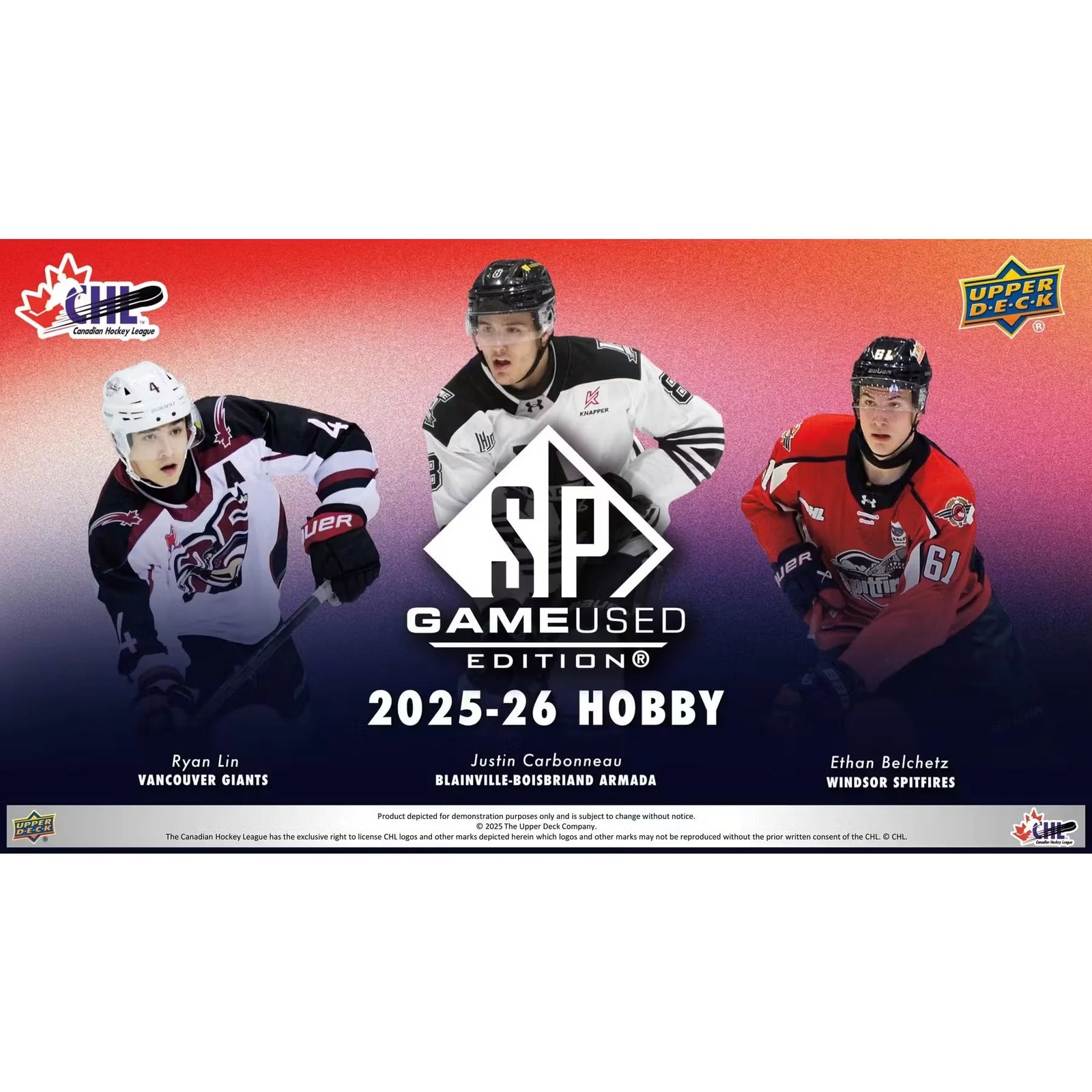 2025-26 Upper Deck CHL SP Game Used Hockey Hobby Box | Presell (Ships Sealed Only)