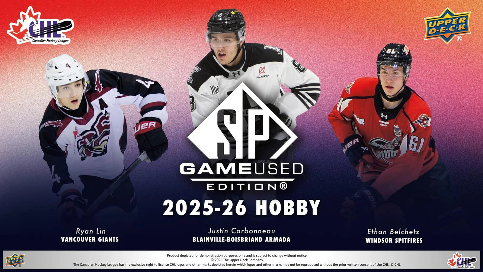 2025-26 Upper Deck CHL SP Game Used Hockey Hobby 20-Box Case | Presell (Ships Sealed Only)