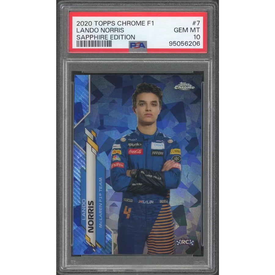 Lando Norris 2020 Topps Chrome Sapphire Edition RC | PSA 10 #7