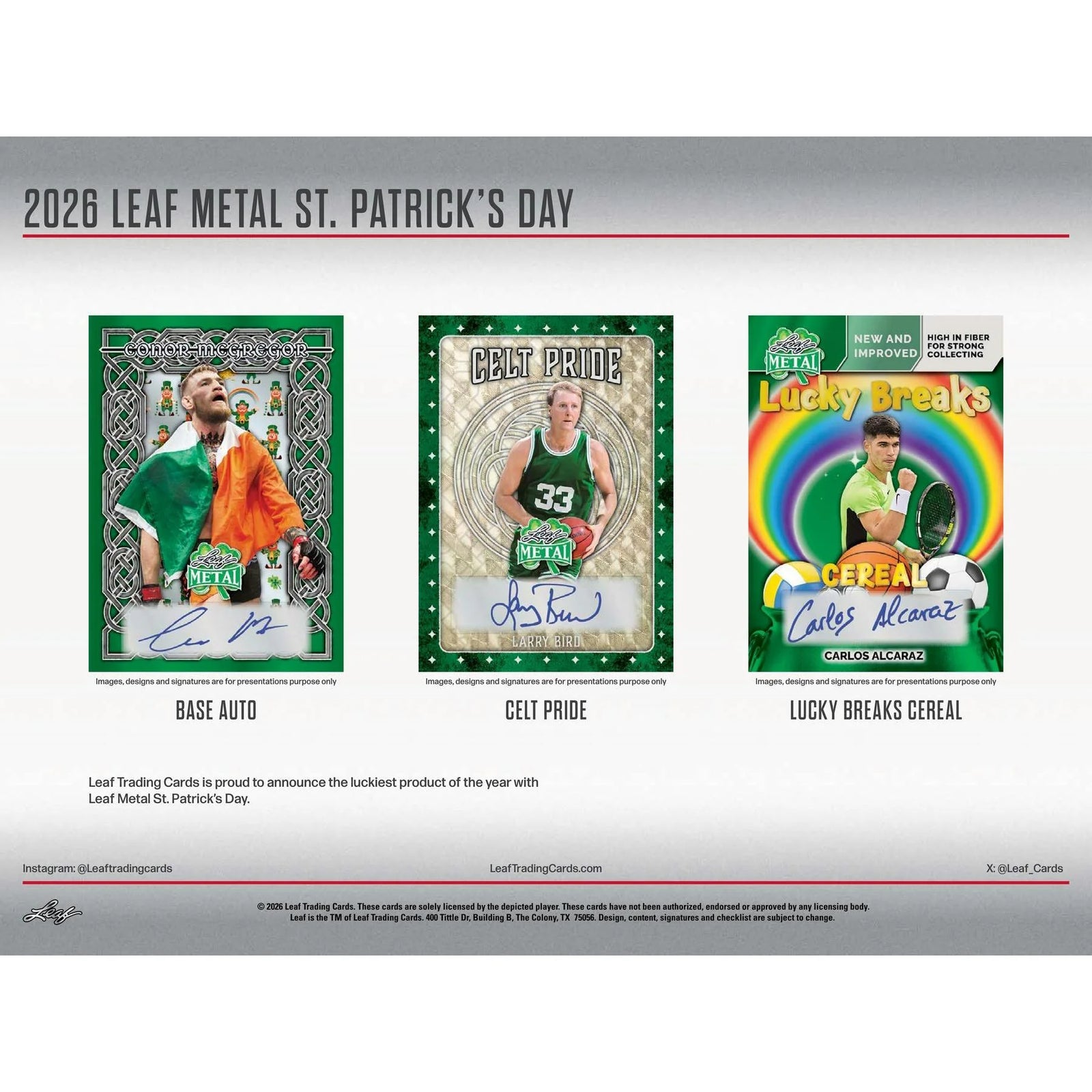 DRAFT - 2026 Leaf Metal St. Patrick's Day Hobby 10-Box Case | SKU BVE00QFCLV