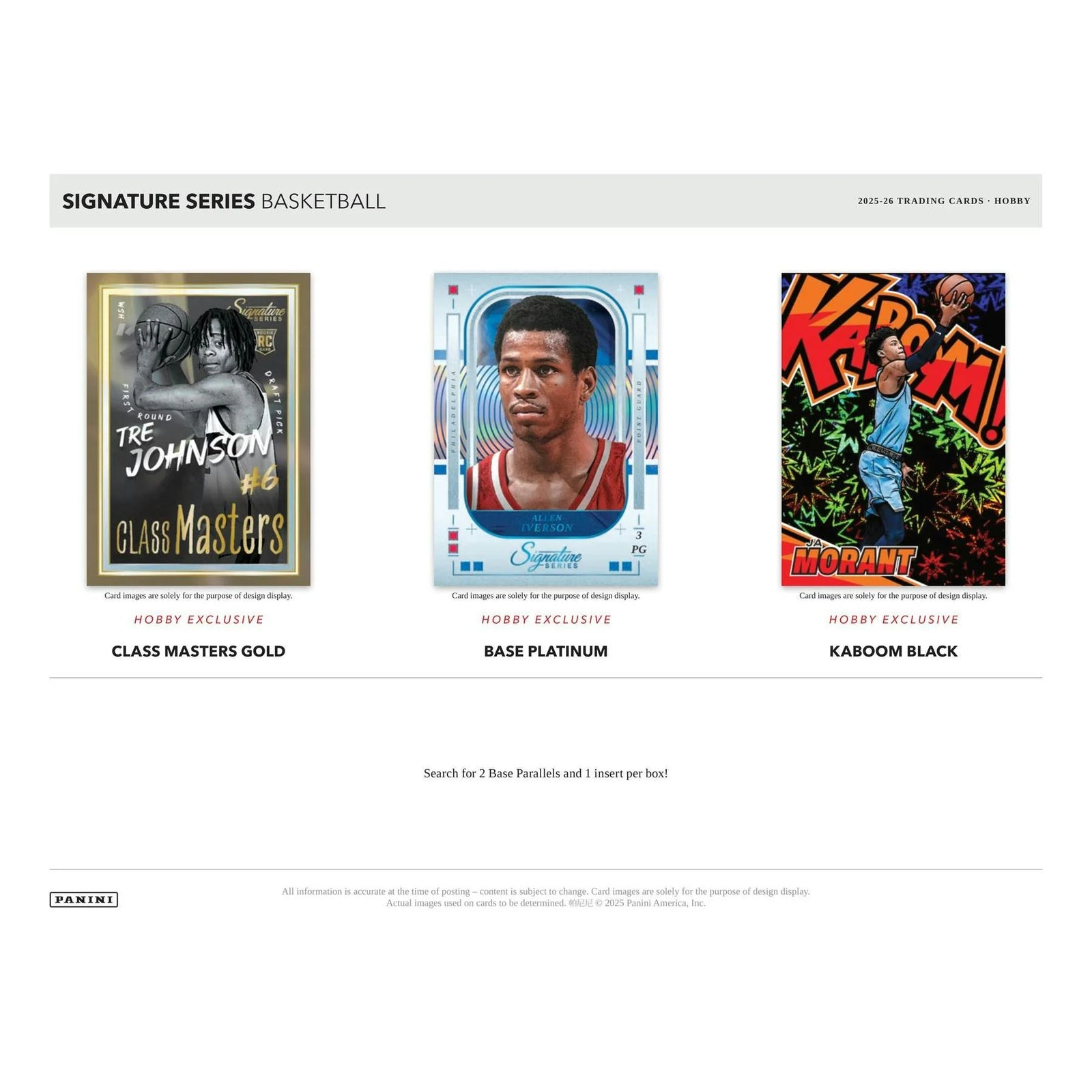 DRAFT - Presell 2025/26 Panini Signature Series Basketball Hobby Box (Presell) Releases May. 27th, 2026