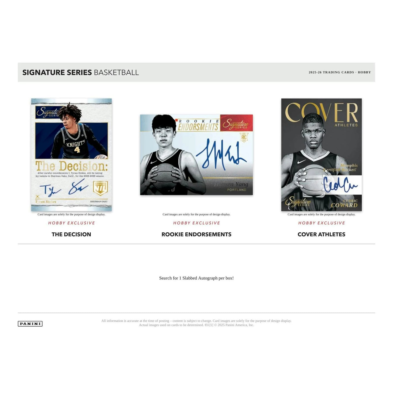 DRAFT - Presell 2025/26 Panini Signature Series Basketball Hobby Box (Presell) Releases May. 27th, 2026