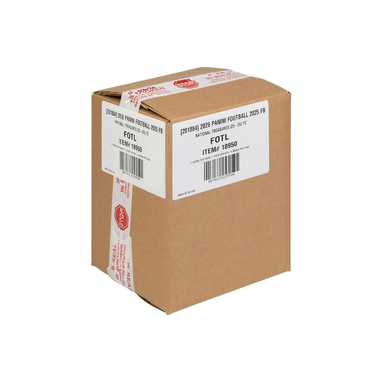 DRAFT - 2025 Panini National Treasures Football 1st Off the Line FOTL Hobby 4-Box Case $14,999.95 Add to Cart