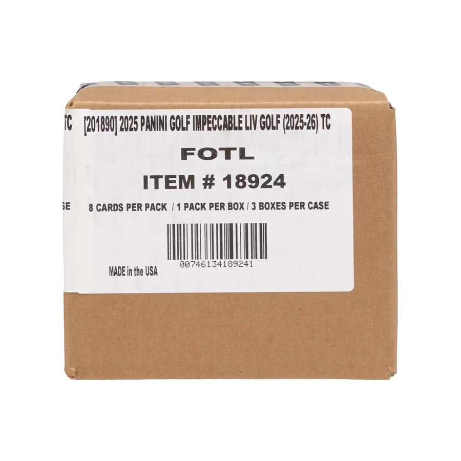 2025 Panini Impeccable LIV Golf FOTL Hobby 3-Box Case (Ships Sealed Only)