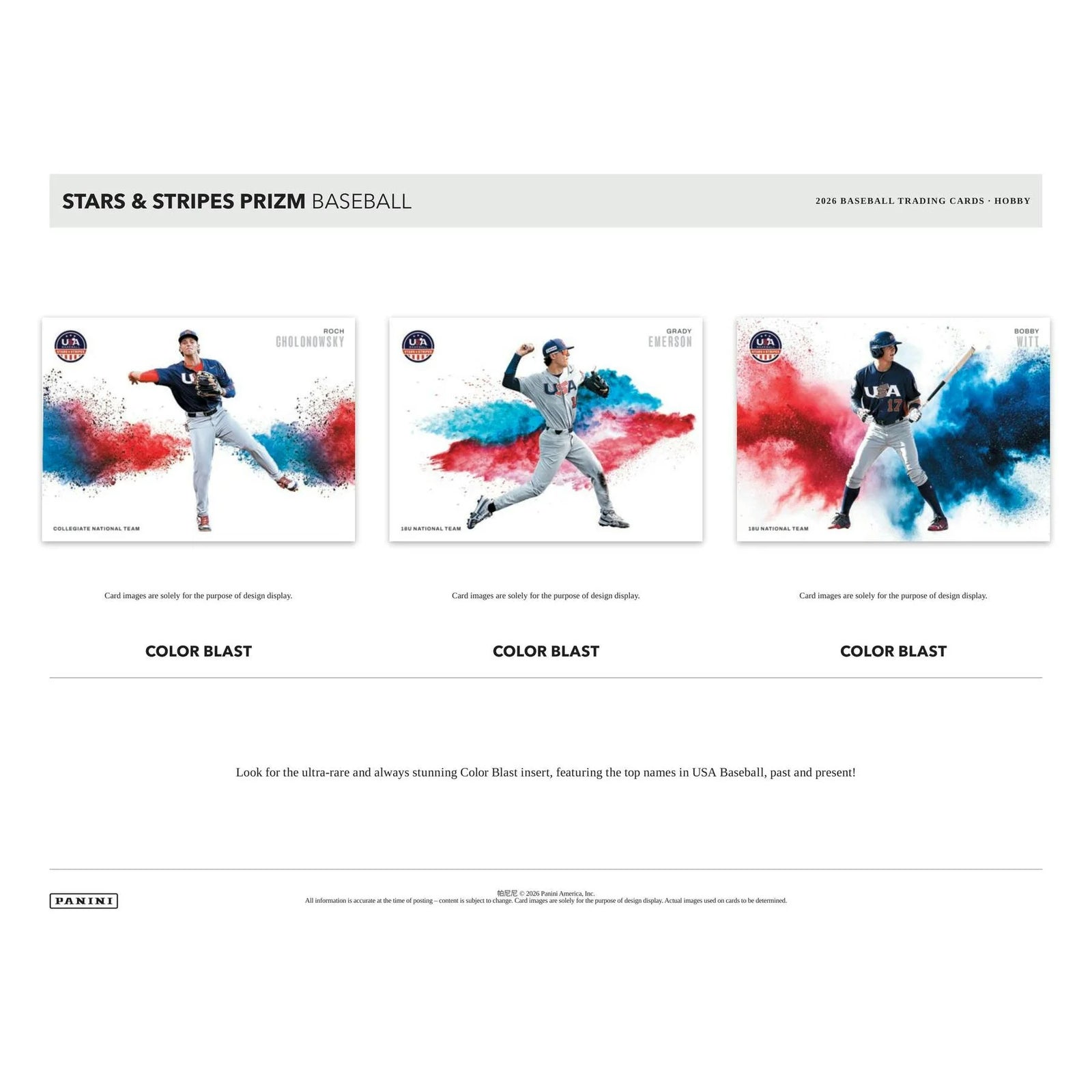 DRAFT - 2026 Panini USA Stars & Stripes Prizm Baseball Hobby Box $134.95 Add to Cart