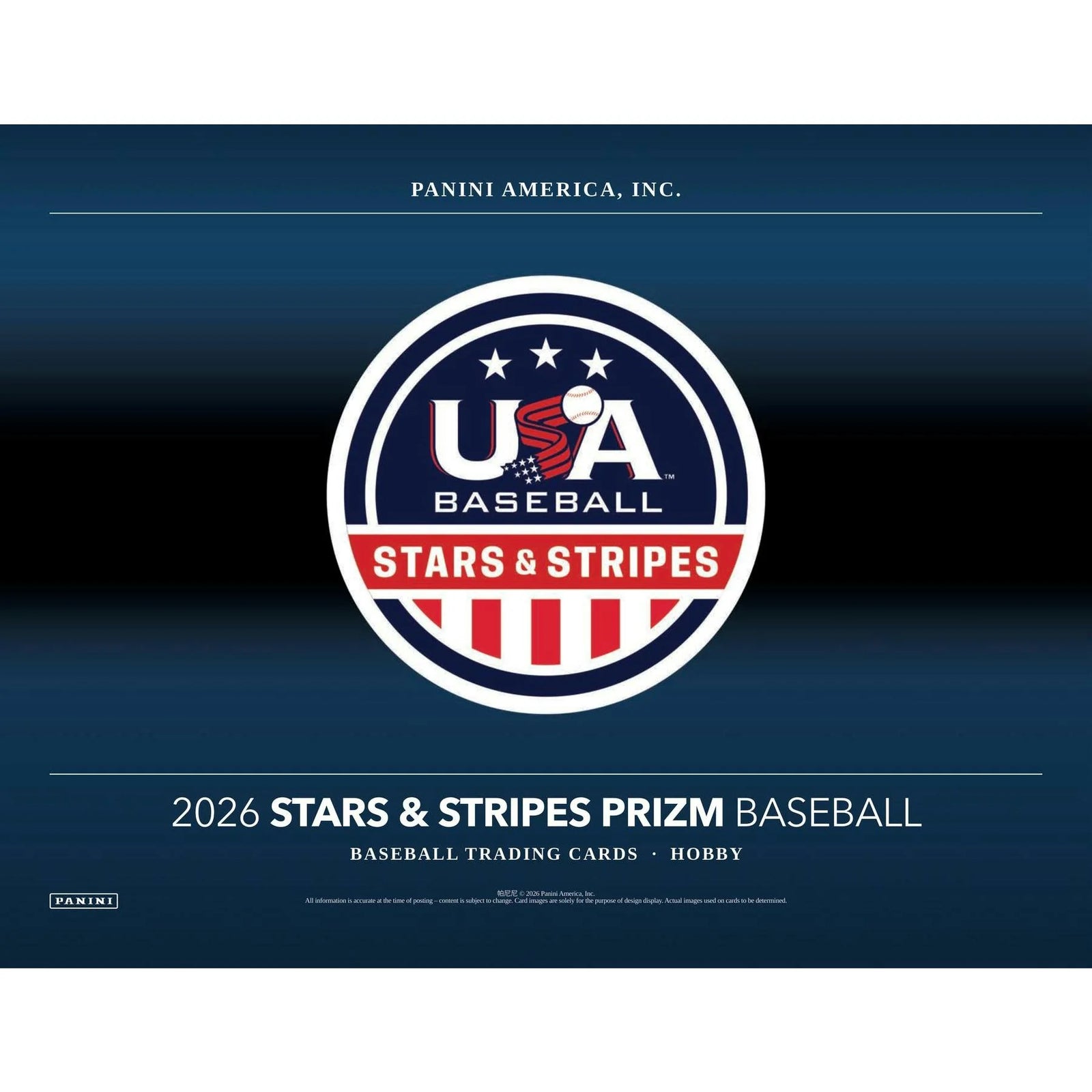 DRAFT - 2026 Panini USA Stars & Stripes Prizm Baseball Hobby Box $134.95 Add to Cart