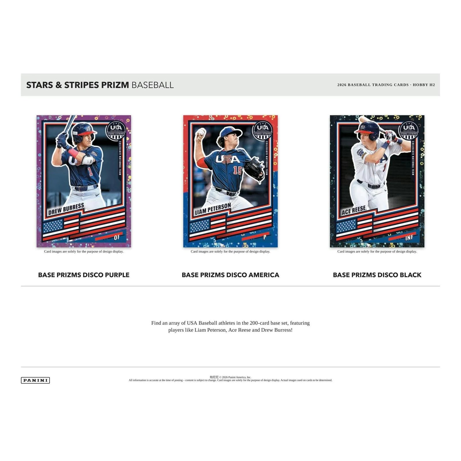 DRAFT - 2026 Panini USA Stars & Stripes Prizm Baseball Hobby Box H2
