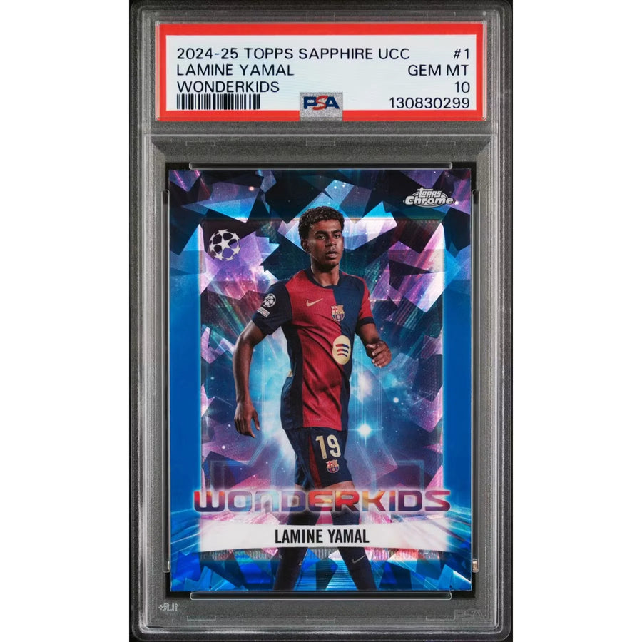 Lamine Yamal 2024-25 Topps Chrome Sapphire UCC Wonderkids #1 | PSA 10