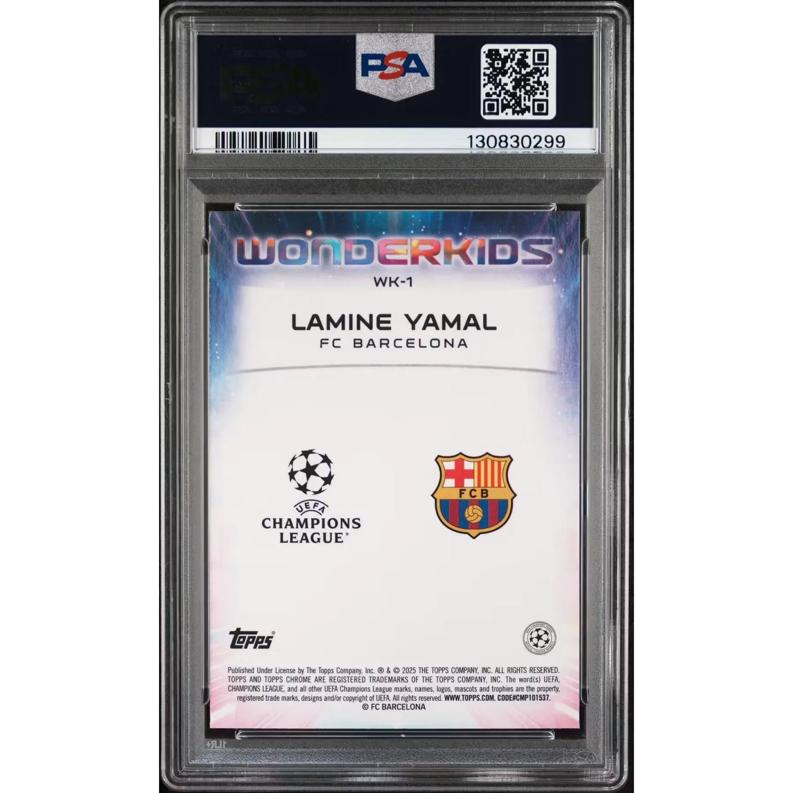Lamine Yamal 2024-25 Topps Chrome Sapphire UCC Wonderkids #1 | PSA 10