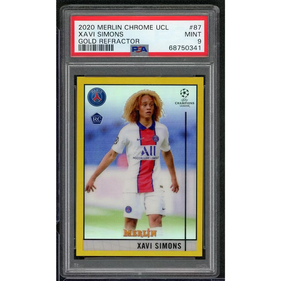Xavi Simons 2020 Topps Merlin Chrome Gold Rookie #87 | PSA 9