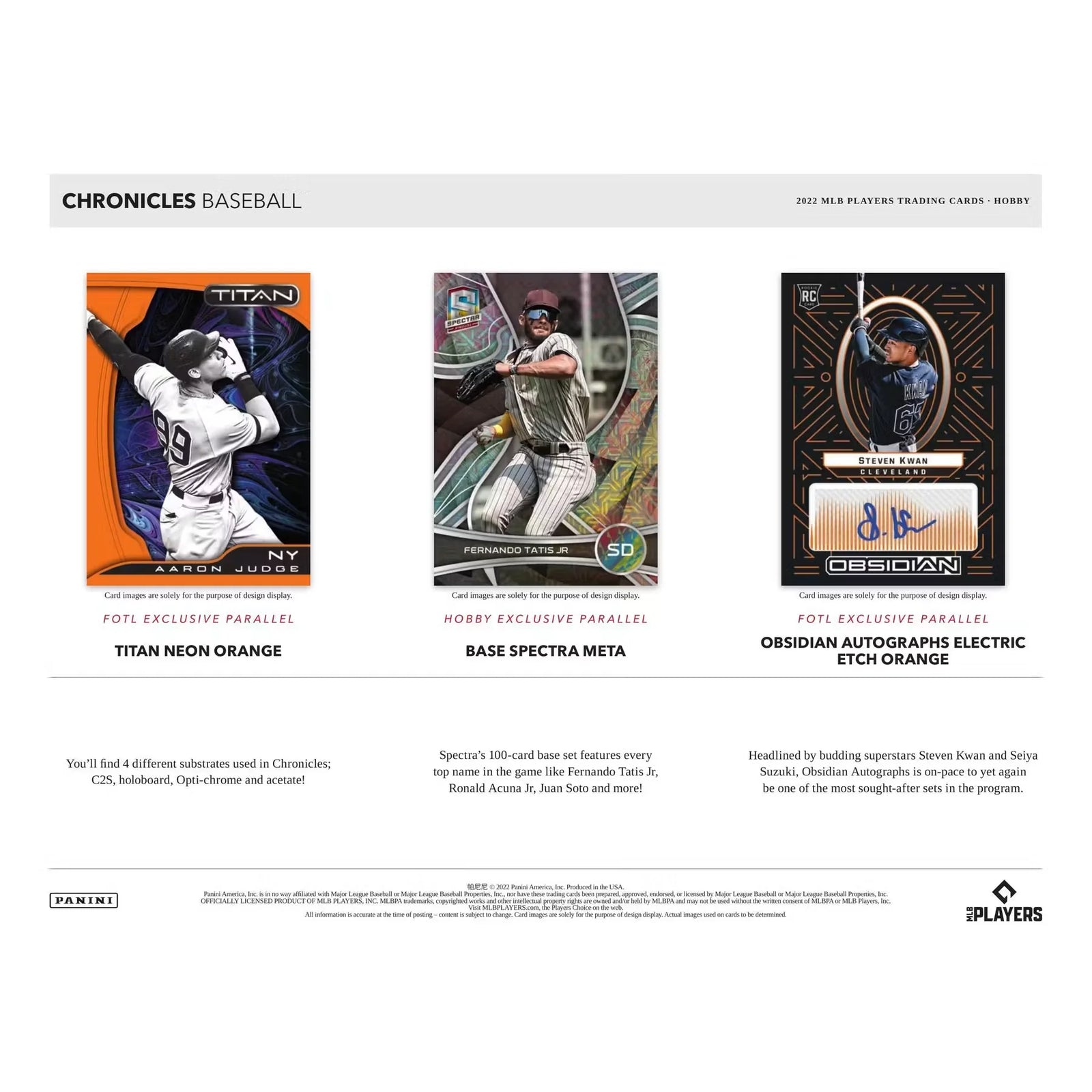 2022 Panini Chronicles Baseball Hobby 16-Box Case (Ships Sealed Only)