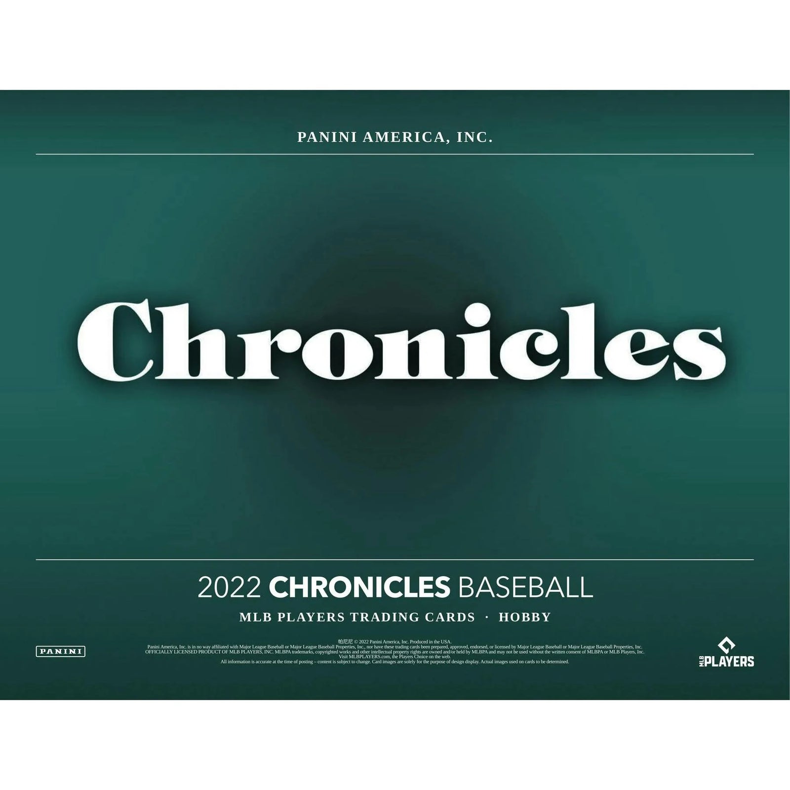 DRAFT - Just In 2022 Panini Chronicles Baseball Hobby Box