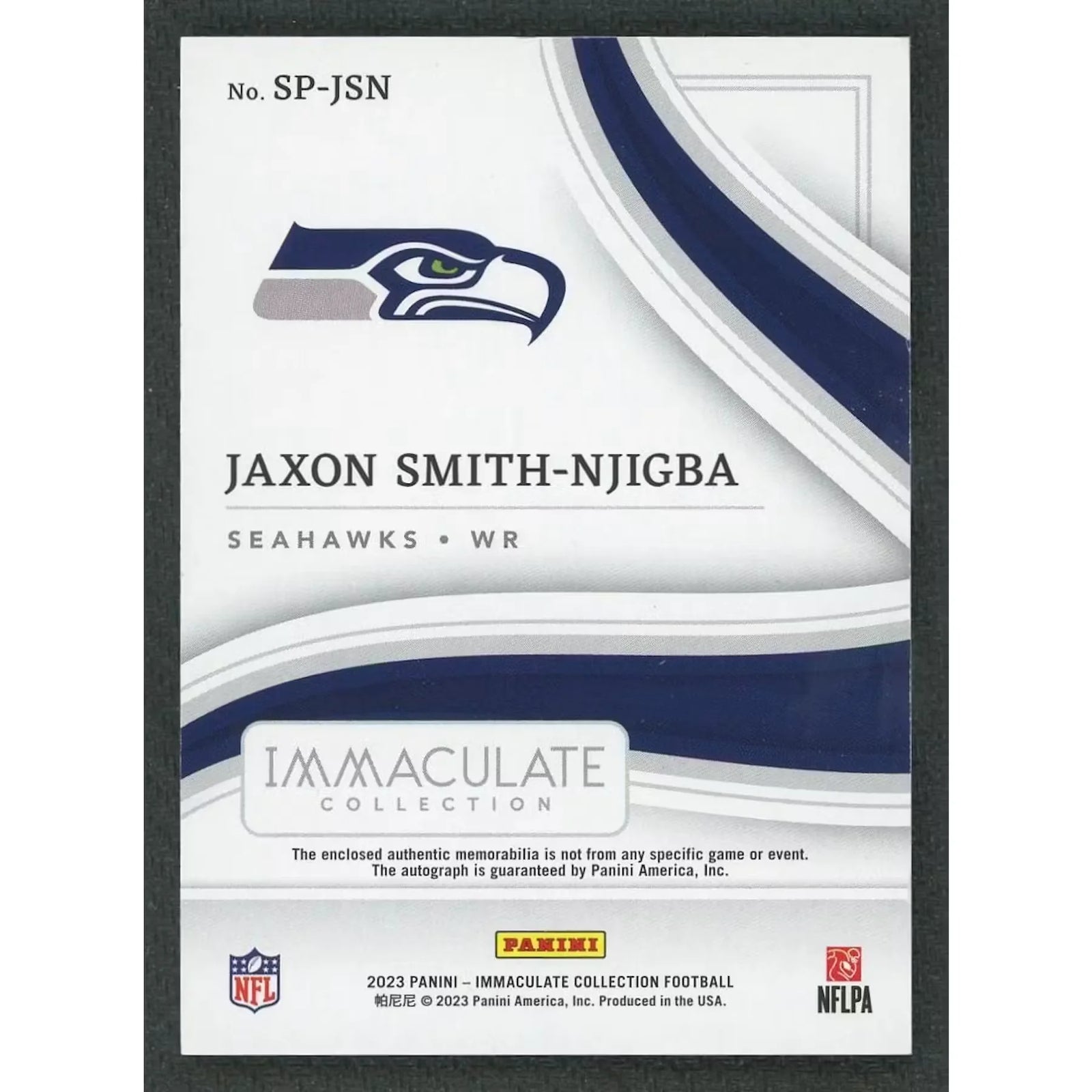 Jaxon Smith-Njigba 2023 Panini Immaculate Rookie Patch Auto |/99