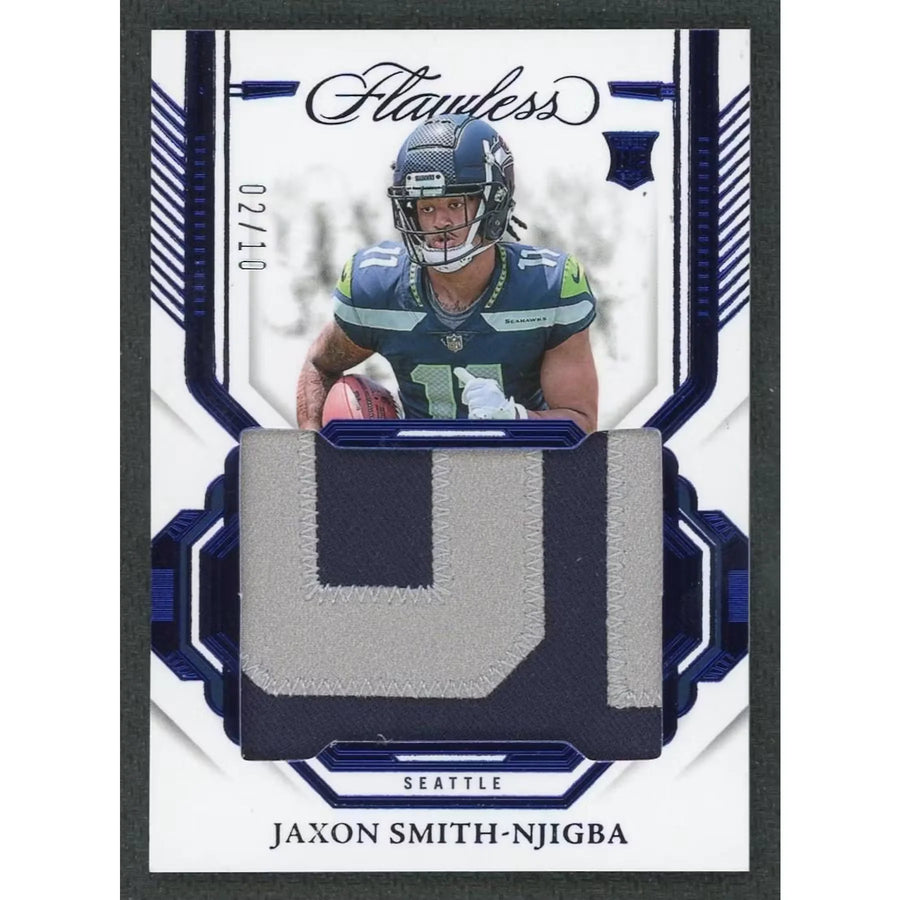 Jaxon Smith-Njigba 2023 Panini Flawless Rookie Patch Card | Sapphire/10