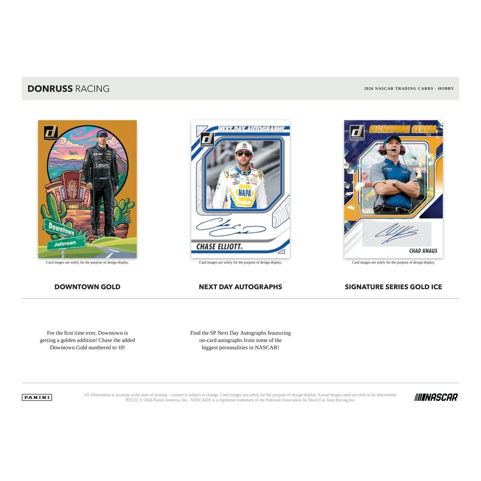 DRAFT - 2026 Panini Donruss NASCAR Racing Hobby Box | dacardworld:BVE90S7D9N