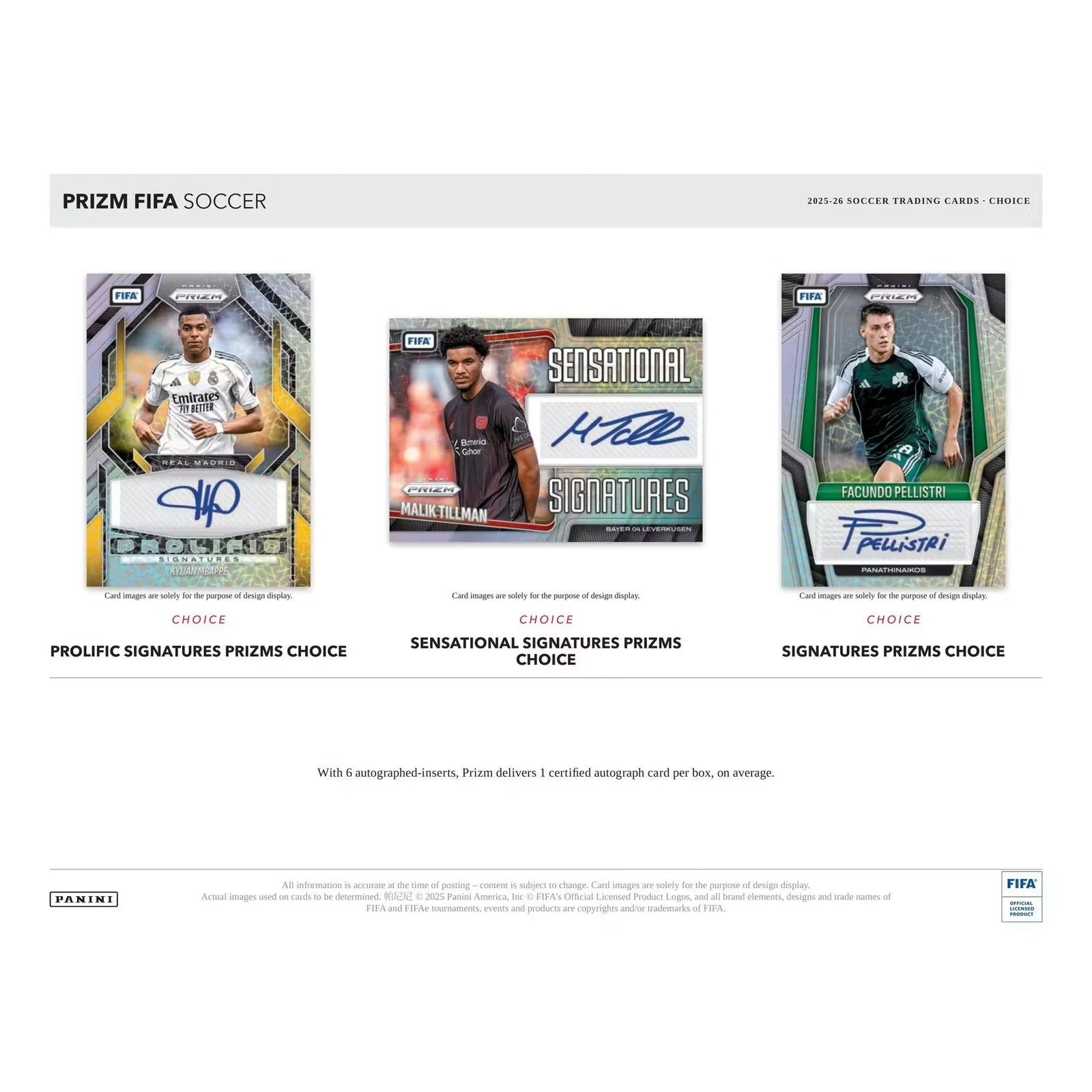 DRAFT - 2025/26 Panini Prizm FIFA Soccer Choice Box | May 2026 Release