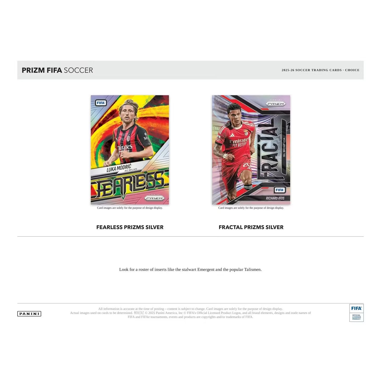 DRAFT - 2025-26 Panini Prizm FIFA Soccer Choice 20-Box Case | Presell