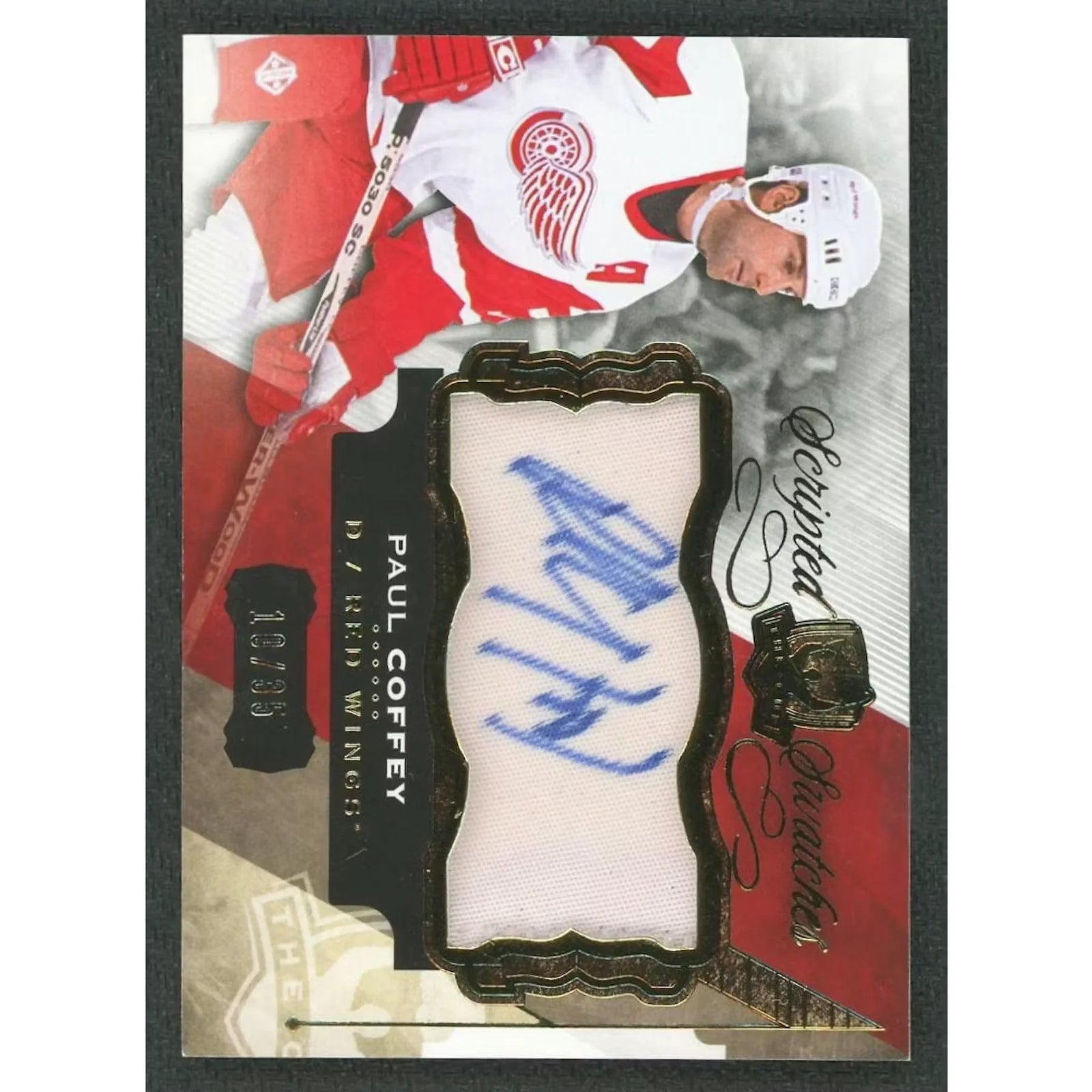 Paul Coffey Signed 2015-16 Upper Deck The Cup Card | Scripted Swatches Patch Auto/35
