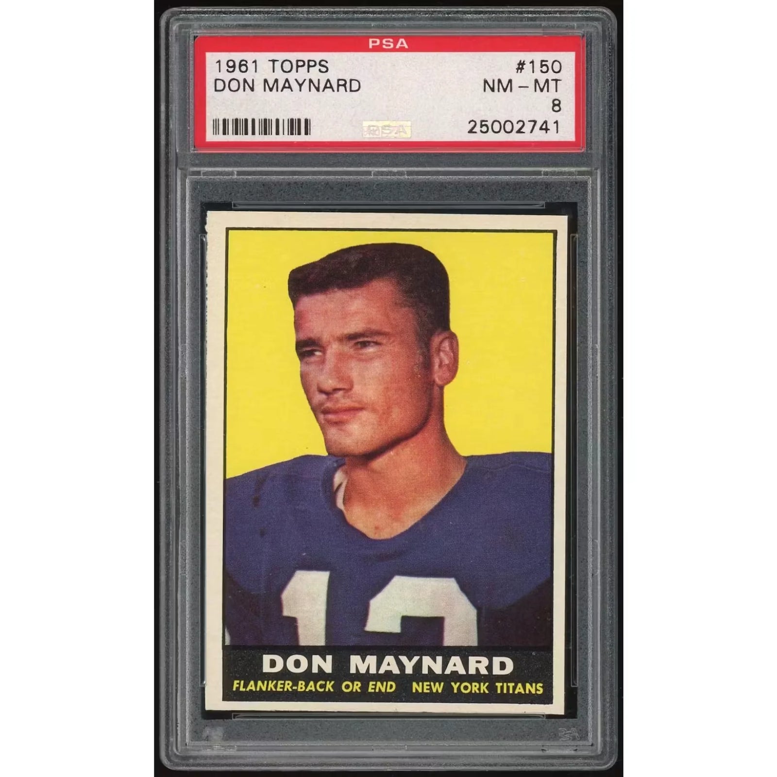Don Maynard 1961 Topps #150 Card | PSA 8