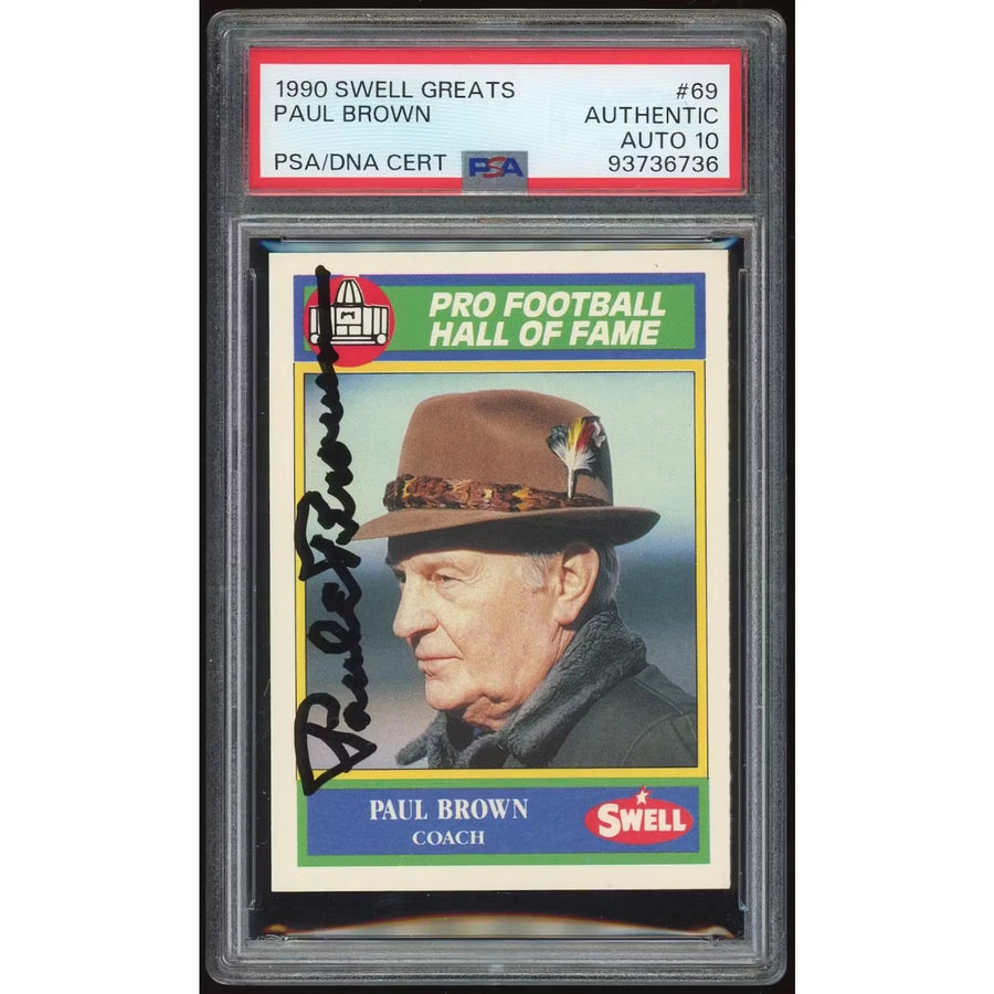 Paul Brown 1990 Swell Greats #69 Card | PSA Auto 10