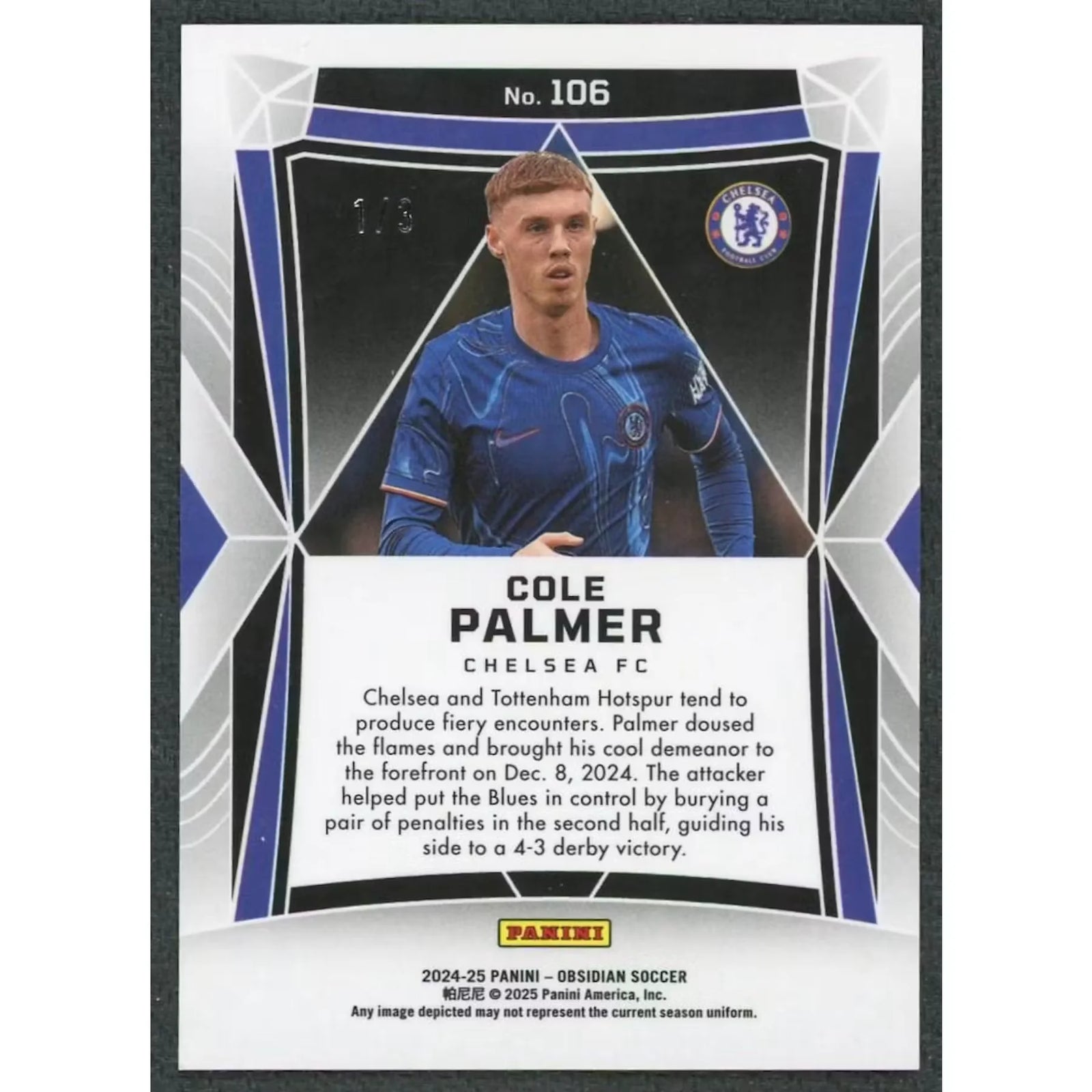 Cole Palmer 2024-25 Panini Obsidian Green Flood Card | #106