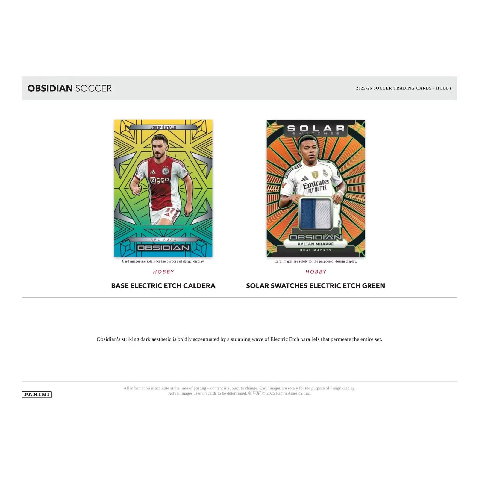 2025-26 Panini Obsidian Soccer Hobby Box | Presell (Ships Sealed Only)