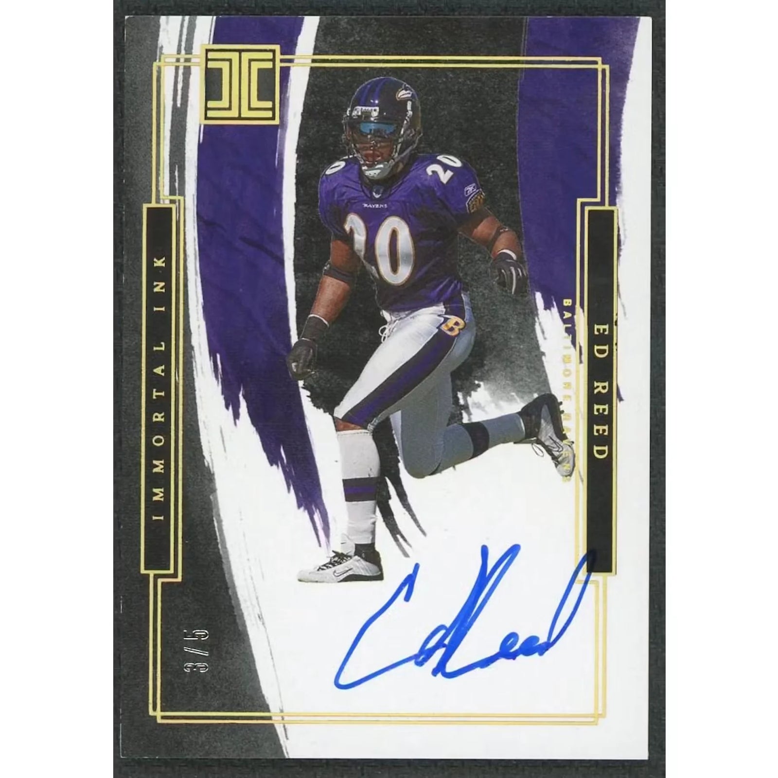 Ed Reed Signed 2022 Panini Impeccable Card | Immortal Ink Auto/5