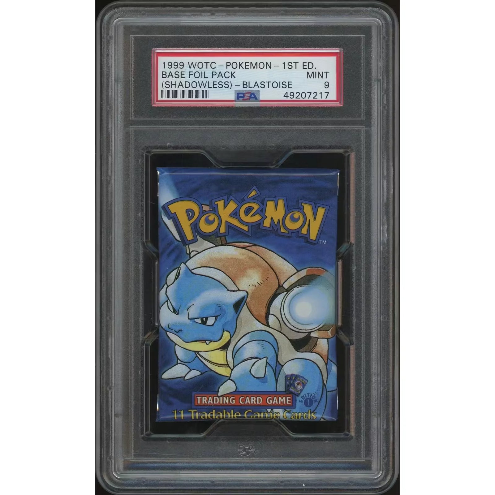Pokemon Base Set 1st Edition Shadowless Booster Pack | Blastoise Art PSA 9