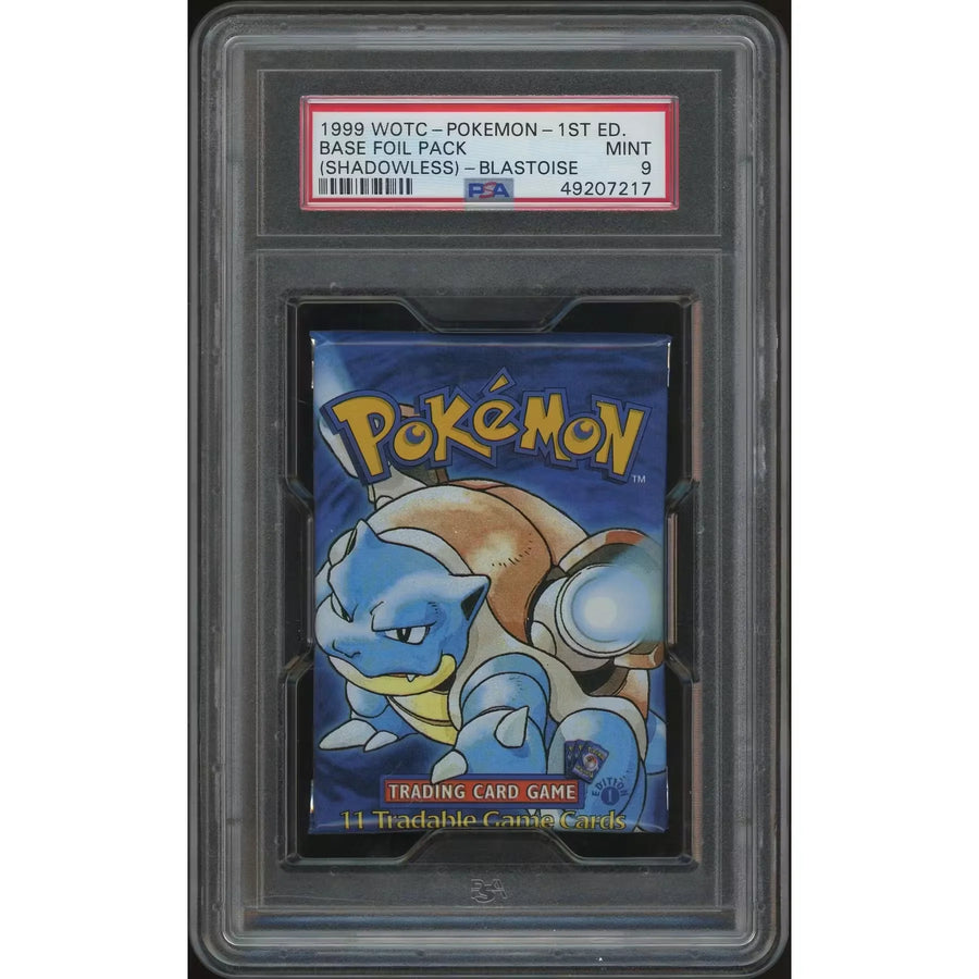 Pokemon Base Set 1st Edition Shadowless Booster Pack | Blastoise Art PSA 9