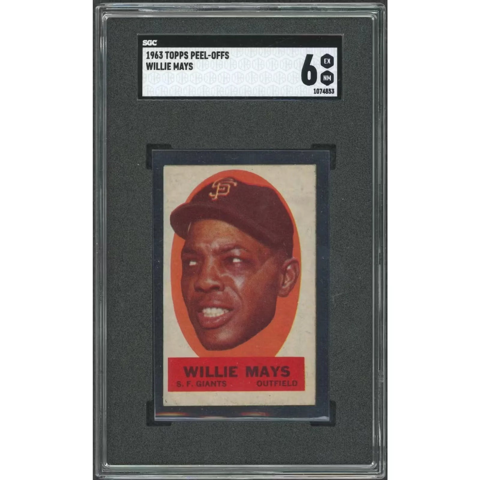Willie Mays 1963 Topps Peel Offs Trading Card | SGC 6
