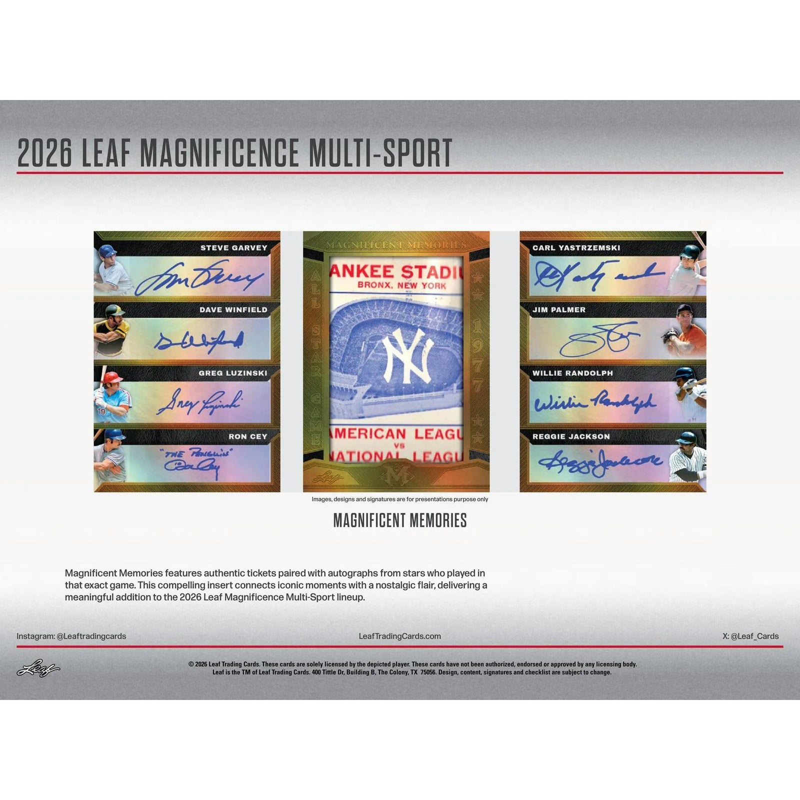 DRAFT - 2026 Leaf Magnificence Hobby Box | Multi-Sport