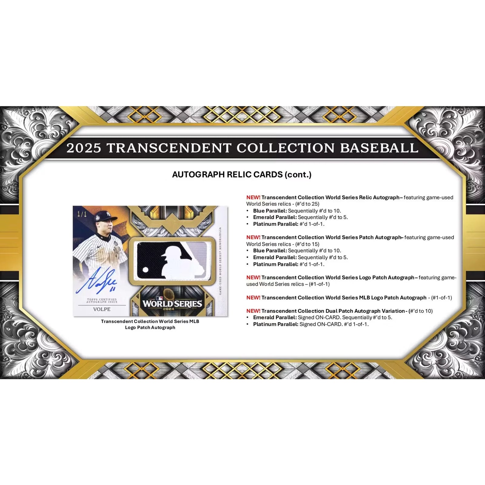 2025 Topps Transcendent Collection Baseball Hobby Case (Ships Sealed Only)