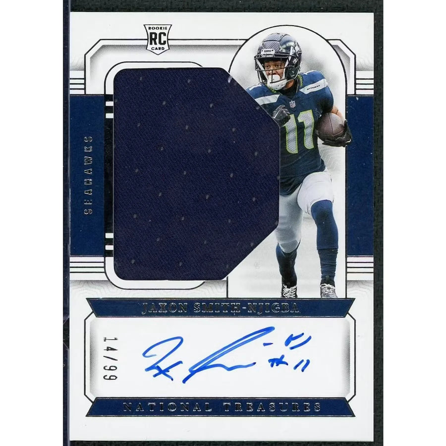 Jaxon Smith-Njigba Signed 2023 Panini National Treasures Rookie Patch Auto |/99