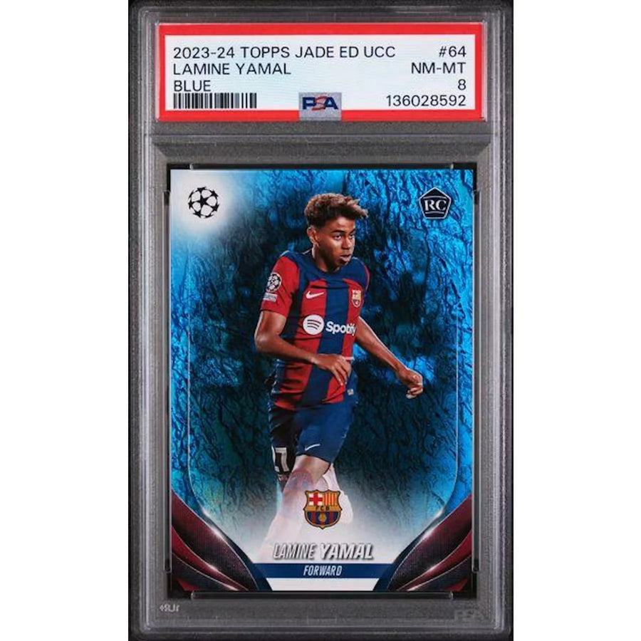 Lamine Yamal 2023-24 Topps Jade Blue/175 #64 | PSA 8