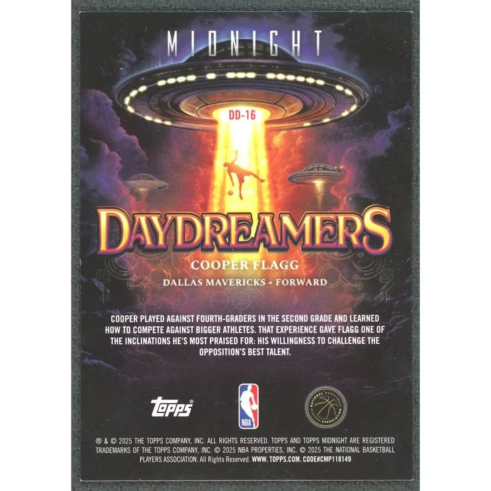 Cooper Flagg 2025-26 Topps Midnight Daydreamers Equinox Card | Rookie