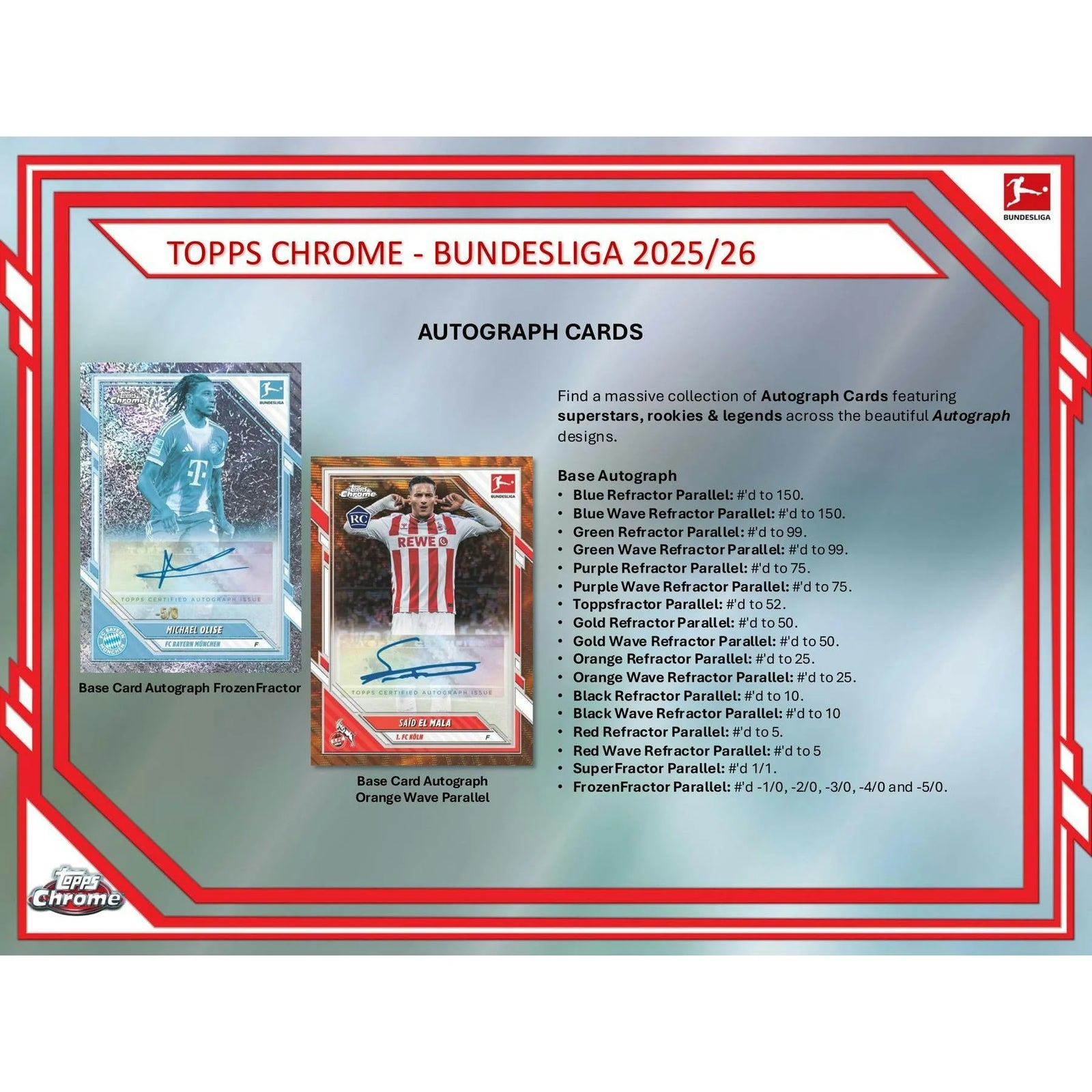 DRAFT - Just In 2025/26 Topps Chrome Bundesliga Soccer Blaster Box