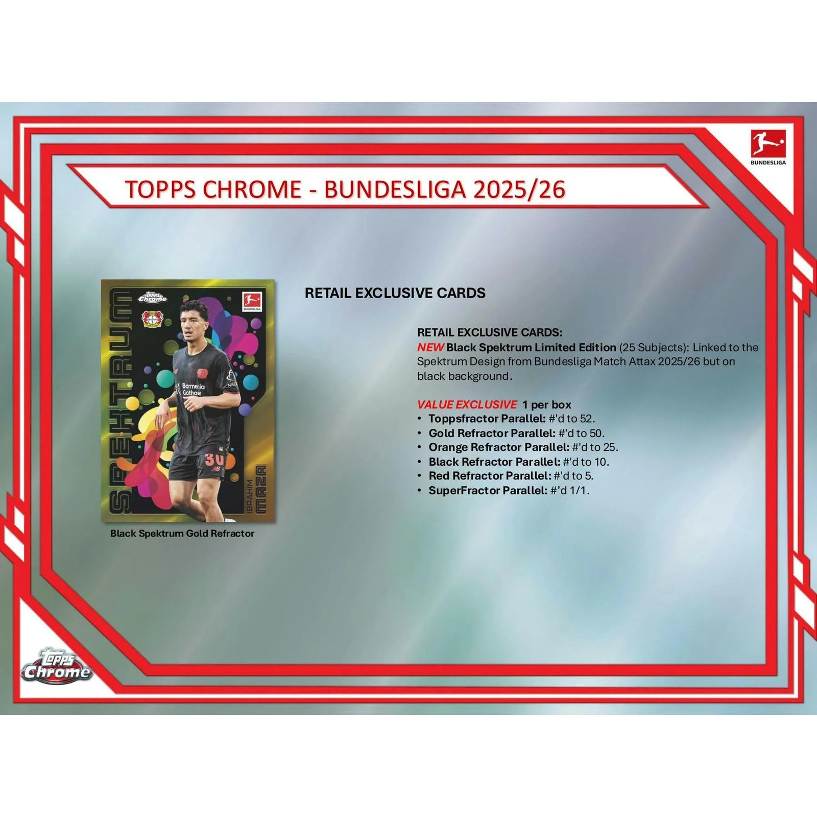 DRAFT - Just In 2025/26 Topps Chrome Bundesliga Soccer Blaster 40-Box Case