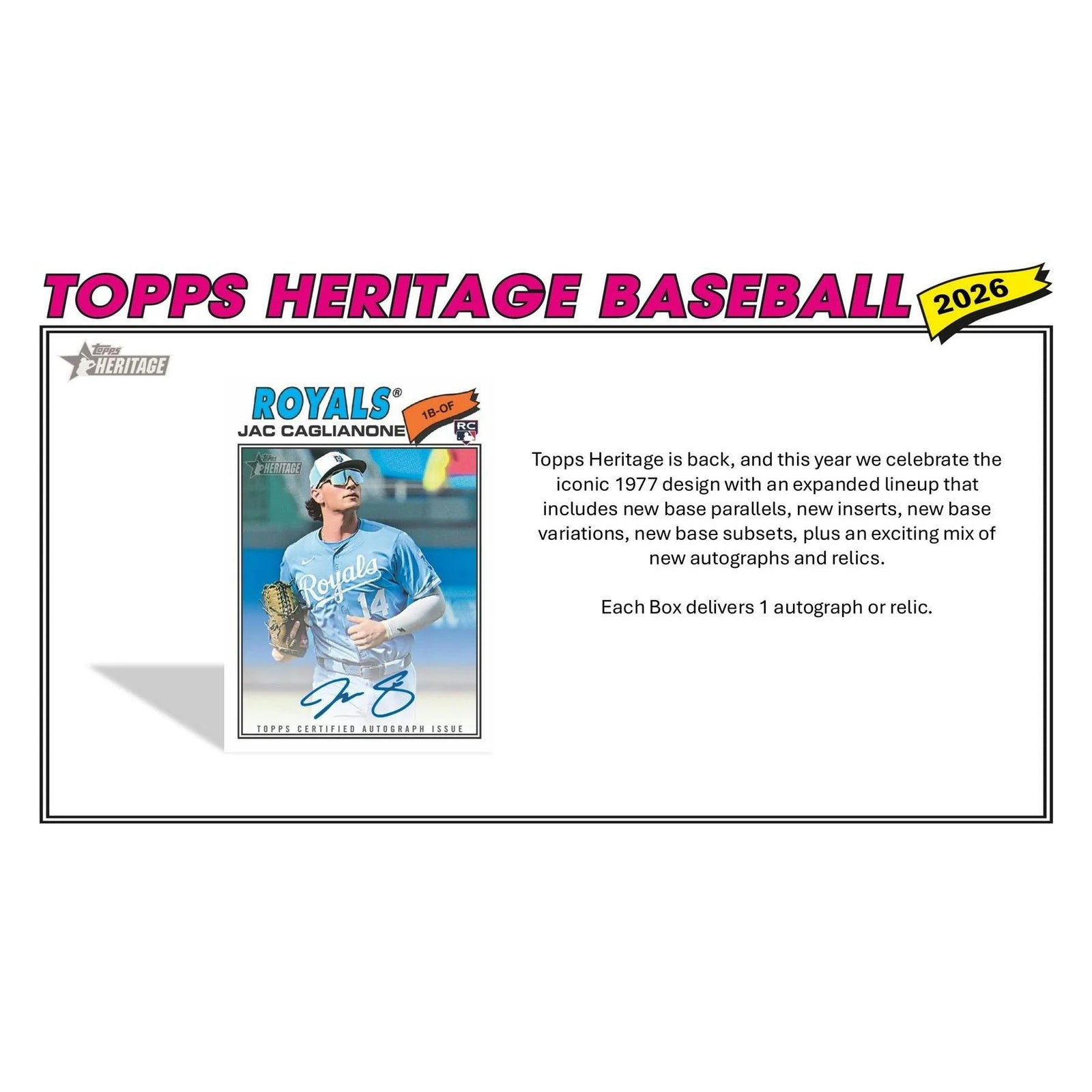 DRAFT - 2026 Topps Heritage Baseball Hobby Box $199.95 $179.95 Add to Cart