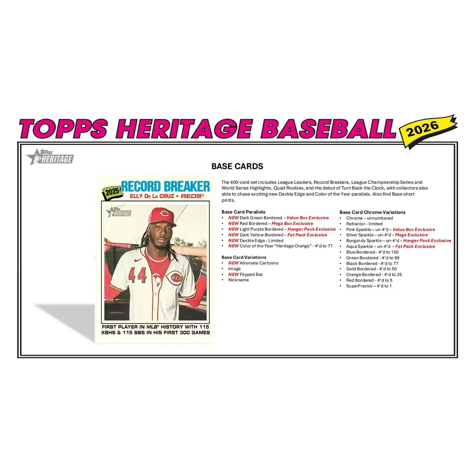 DRAFT - 2026 Topps Heritage Baseball Mega 20-Box Case | 20 Boxes