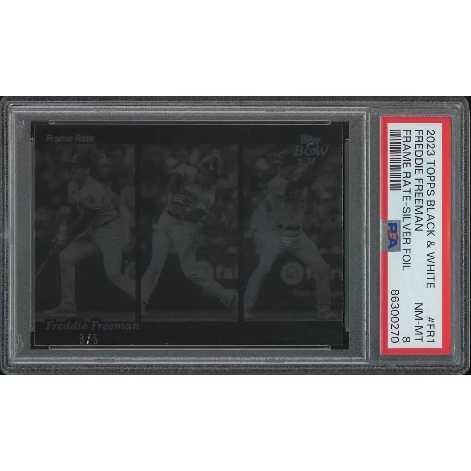 Freddie Freeman 2023 Topps Black & White #FR1 Silver Foil | PSA 8 NM-MT #3/5