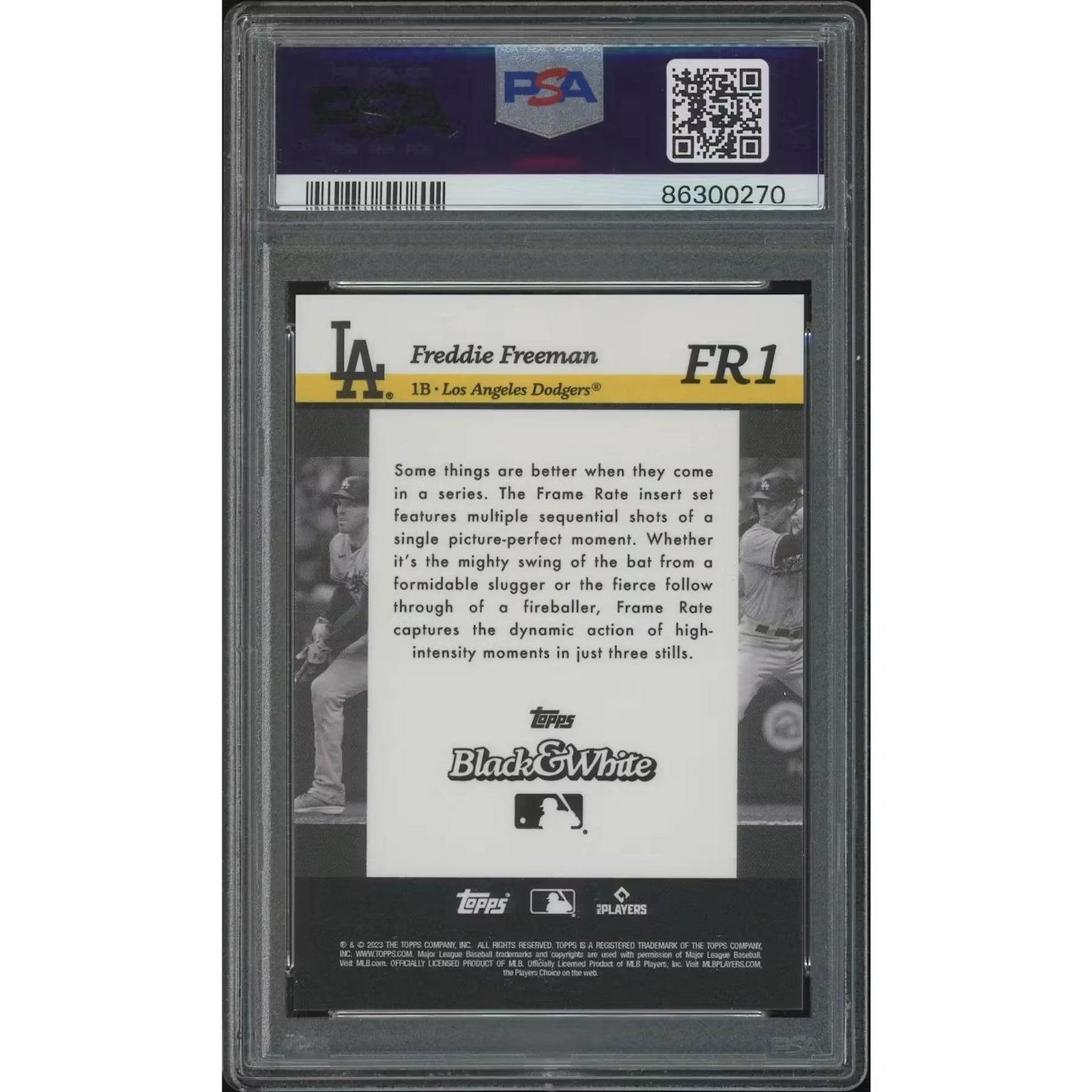 Freddie Freeman 2023 Topps Black & White #FR1 Silver Foil | PSA 8 NM-MT #3/5
