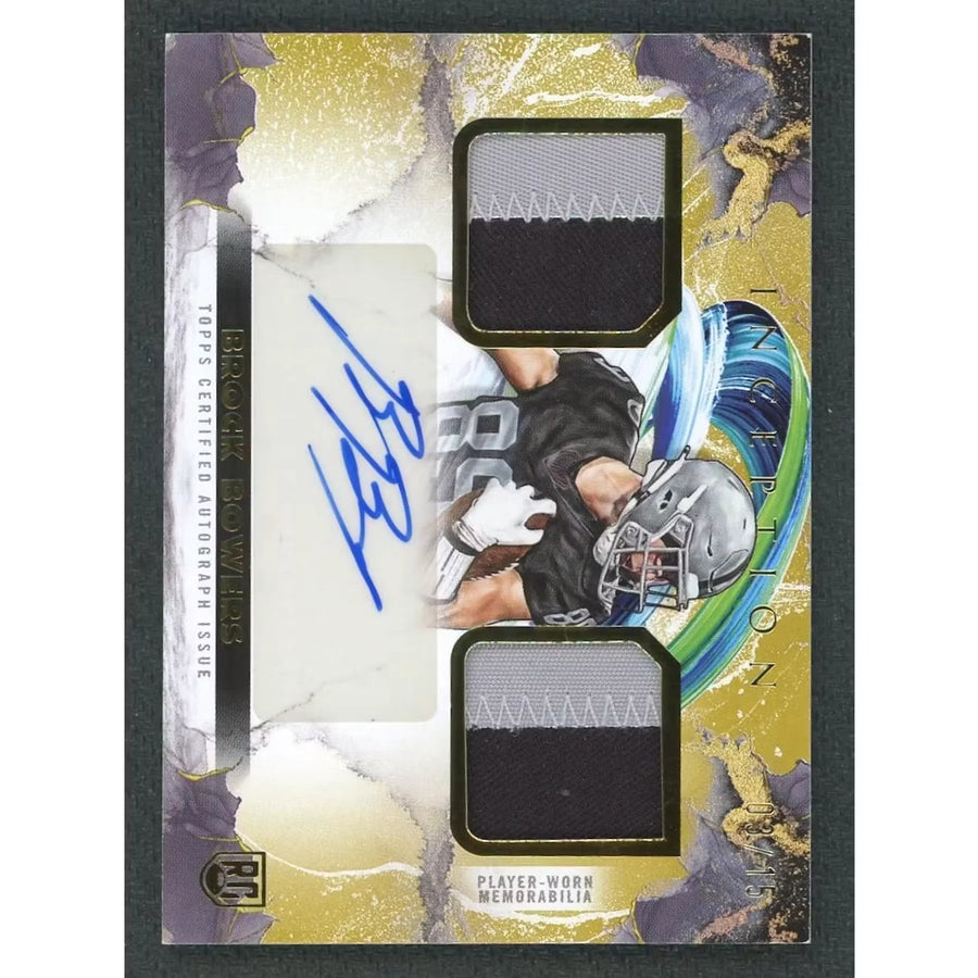 Brock Bowers 2024 Topps Inception Rookie Patch Auto |/15