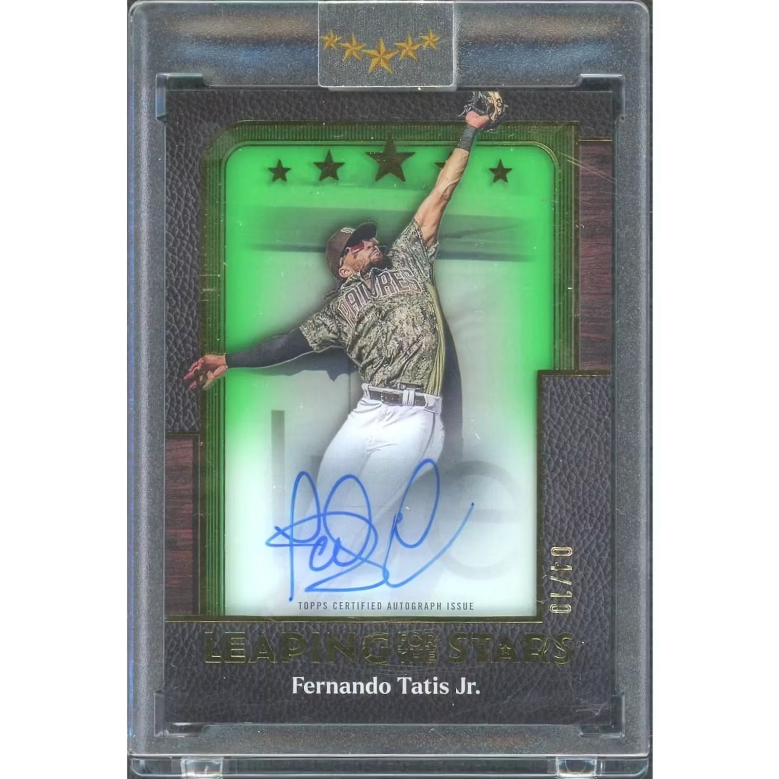 2025 Fernando Tatis Jr Signed Five Star Card | Leaping for the Stars Green/10