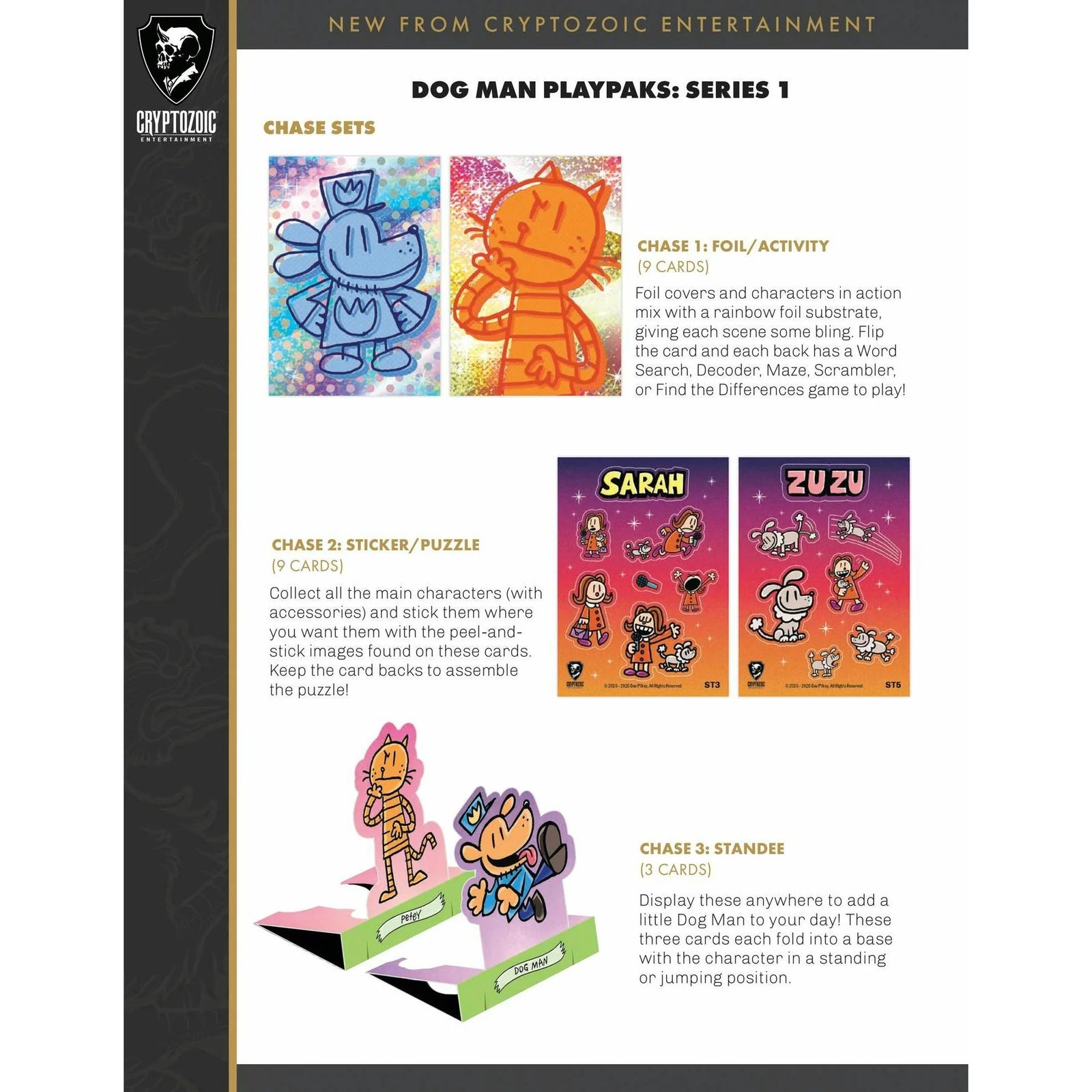 DRAFT - 2026 Cryptozoic Dog Man Playpaks Series 1 Gravity Feed 12-Box Case | Presell