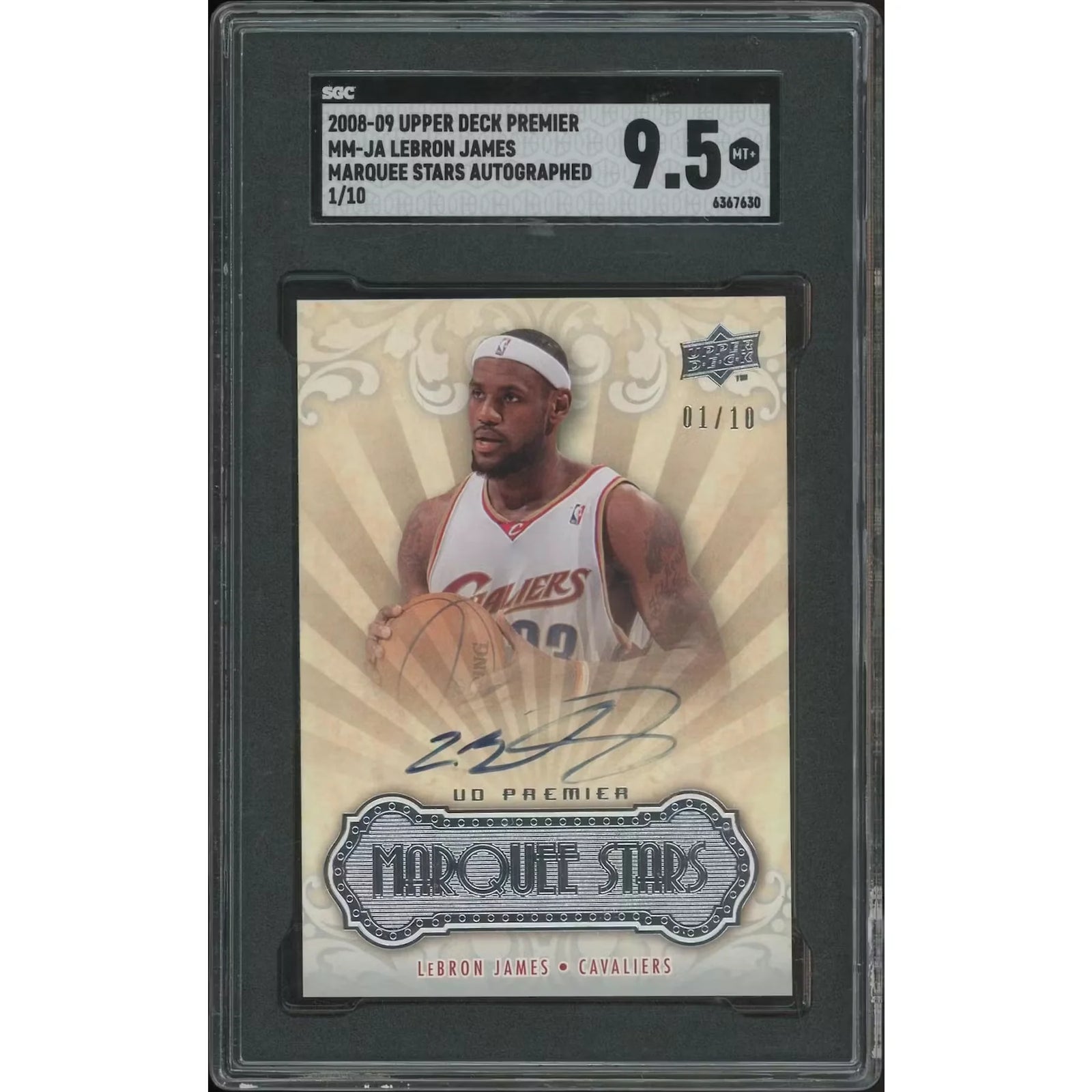 LeBron James Signed 2008-09 Upper Deck Premier #01 Card | SGC 9.5 Mint
