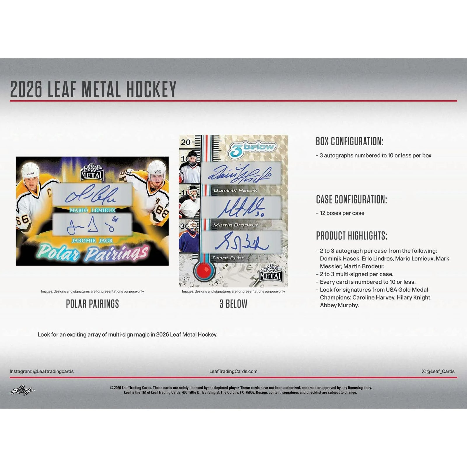 DRAFT - Presell 2026 Leaf Metal Hockey Hobby Box (Presell) Releases Jun. 5th, 2026