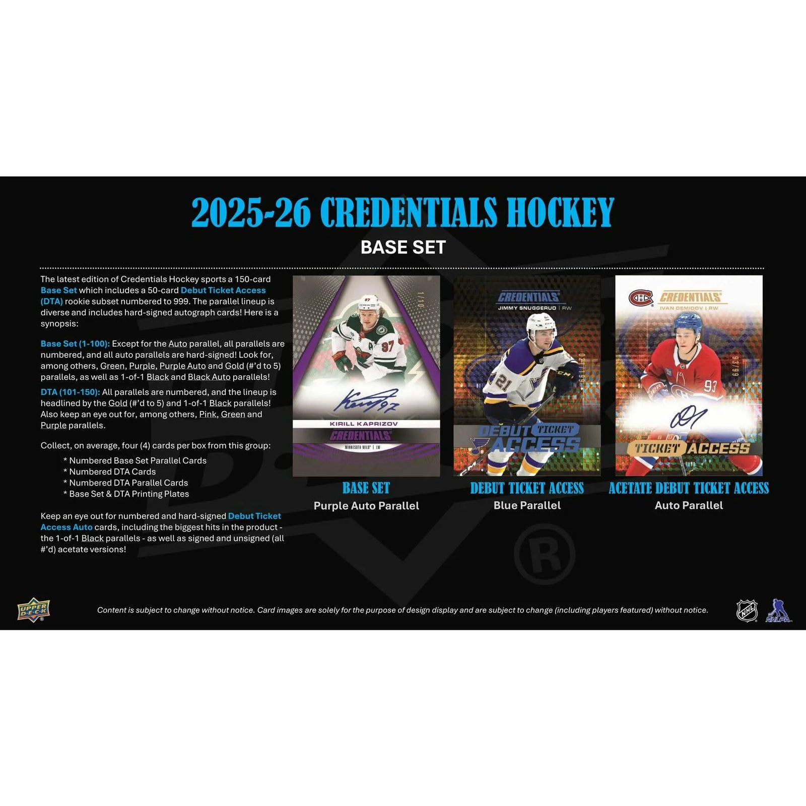 DRAFT - 2025/26 Upper Deck Credentials Hockey Hobby Box | Sealed